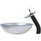 Novatto Silver Foiled Glass Vessel Bathroom Sink, Matte Black NSFC-7032001MB - alternate 3